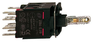 Корпус кноп. с подсв. но/нз "фастон" zb6zb45b Schneider Electric. Вид 1