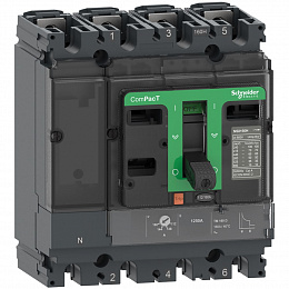NSX100HB1 4P TMD 100 Автоматический выключатель 4-полюсный, 100А,75kA Schneider Electric. Вид 1