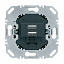 Розетка 2xUSB, 230 V, 3.0A, механизм (антрацит) Berker. Вид 1.