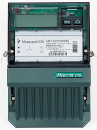 230 ART-02 PQRSIN  Счетчик 3-х фазный многотарифный 10(100) 3*230/400 класс точности 1,0/2,0/IrDA, RS-485  Меркурий. Вид 1