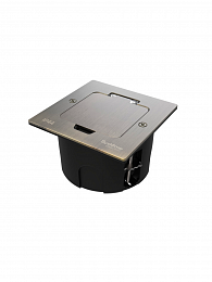 Лючок на 2 модуля IP44 с монтажной коробкой для стены/фальшпола/стола (античная латунь) MultiDesk Systeme Electric. Вид 1