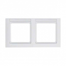 Рамка 2-постовая, с полем для надписей, горизонтальная (полярная белизна, бархат) Q.3 Berker. Вид 1
