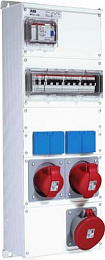 M63/2 JFB CTFL Бокс M63/2JFB CTFL с розетками и фланцамив сборе, металл, IP44 ABB. Вид 1