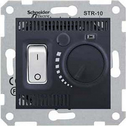 Термостат комнатный, 10а, 230В (графит) Sedna Schneider Electric. Вид 1