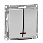 Выключатель 2-клавишный, с подсв. 10АХ, механизм (матовый хром) Wessen 59 Systeme Electric. Вид 1.