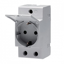 M1175-C Розетка щитовая 2Р+E 16A с защитной крышкой на DIN-рейку (Schuko) ABB. Вид 1