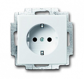 20 EUCBLI-84 Розетка SCHUKO 16А 250В, с LED подсветкой, future/solo, альпийский белый ABB. Вид 1