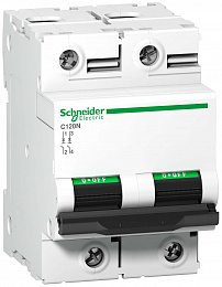 C120N 2P 80A Автоматический выключатель 2-полюсный, 80А, 10кА (хар-ка В) Schneider Electric. Вид 1