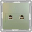 Розетка двойная телефонная RJ11, 160В, 1А, механизм (шампань) Wessen 59 Schneider Electric. Вид 1.