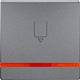 Hакладка карточного выключателя для гостиниц с оттиском и оранжевой линзой (алюминиевый, бархатный лак) Q.1/Q.3 Berker
