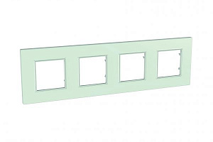 Рамка 4-постовая (матовое стекло) Unica Quadro Schneider Electric. Вид 1