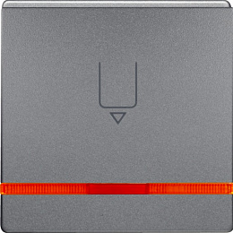 Hакладка карточного выключателя для гостиниц с оттиском и оранжевой линзой (алюминиевый, бархатный лак) Q.1/Q.3 Berker. Вид 1