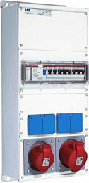 M32/2 JFB CTFL Бокс M32/2JFB CTFL с розеткамии фланцами в сборе, металл, IP44 ABB. Вид 1