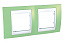 Рамка 2-постовая горизонтальная (зелёное яблоко/белый) Unica Хамелеон Schneider Electric. Вид 1.
