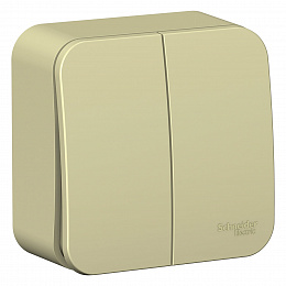 Выключатель 2-клавишный, О/У, (cх.5) изол.пл., 10а, 250b (бежевый) Blanca Systeme Electric. Вид 1