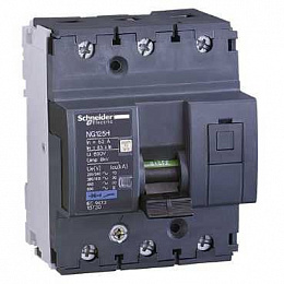 NG125H 3P 63A Автоматический выключатель 3-полюсный, 63А, 36kA (хар-ка C) Schneider Electric. Вид 1