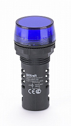 ЛК22-ADDS-BLU-LED-220 Лампа коммутационная синяя 22мм, LED 220В AC/DC DEKraft. Вид 1