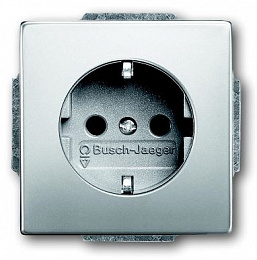 20 EUC-866-500 Розетка SCHUKO 16А 250В, серия pur/сталь ABB. Вид 1