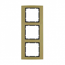 Рамка 3-постовая (алюминий, золотой/антрацитовый) B.3 Berker. Вид 1