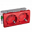 Розетка двойная 2Р+Е со шторками, 250В (красная) Schneider Electric. Вид 1.