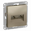 Розетка двойная компьютерная RJ45+RJ45, кат.5E, механизм (шампань) Atlas Design Systeme Electric. Вид 1.