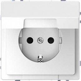 Розетка 16А с з/к и крышкой IP20 (белый лотос) Merten D-Life Schneider Electric. Вид 1