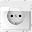 Розетка 16А с з/к и крышкой IP20 (белый лотос) Merten D-Life Schneider Electric. Вид 1.