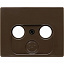 Накладка для антенной розетки, Arsys, 2 и 3 отверстия (коричневый, глянцевый) Arsys Berker. Вид 1.