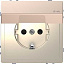 Розетка 16А с з/к и крышкой IP44 (шампань) Merten D-Life Schneider Electric. Вид 1.