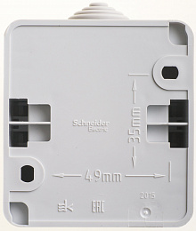 Выключатель 2-клавишный, О/У, 10 ах, IP 44 (серый) Этюд Systeme Electric. Вид 1