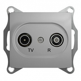 Розетка TV-R оконечная 1db, механизм (алюминий) Glossa Schneider Electric. Вид 1