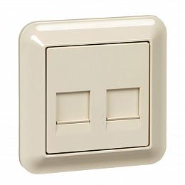 Розетка компьютерная RJ11+RJ45 cat.5e utp (бежевый) Merten M-Trend Schneider Electric. Вид 1