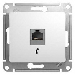 Розетка телефонная RJ11, (белый) Glossa Systeme Electric. Вид 1