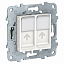 Розетка компьютерная 2хRJ45, кат. 5e UTP (белый) Unica New Schneider Electric. Вид 1.