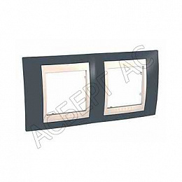 Рамка 2-постовая (серо-зеленый/бежевый) Unica Хамелеон Schneider Electric. Вид 1