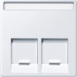 Центральная плата для розеток с разъемом RJ45 2 поста, sm (активный белый) Merten Schneider Electric. Вид 1
