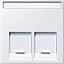 Центральная плата для розеток с разъемом RJ45 2 поста, sm (активный белый) Merten Schneider Electric. Вид 1.