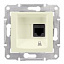 Розетка компьютерная 1-ая, RJ45, кат. 5е, неэкран. UTP, пружинный зажим (бежевый) Sedna Schneider Electric. Вид 1.