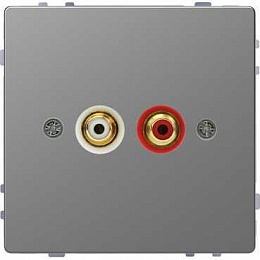 Аудиорозетка с модул. тюльпан (нержавеющая сталь) Merten D-Life Schneider Electric. Вид 1