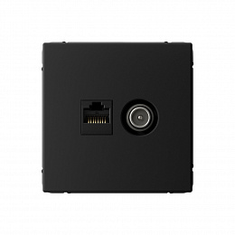 Розетка двойная TV + компьютерная RJ45, кат. 5Е (карбон) ARTGALLERY Systeme Electric. Вид 1