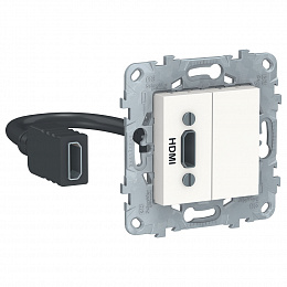 Розетка HDMI, (белая) Unica New Schneider Electric. Вид 1