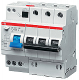 DS203 C50 AC30 Дифф. автомат 3-полюсный, 50A, 30mA, тип АC, 6kA (хар-ка C) ABB
