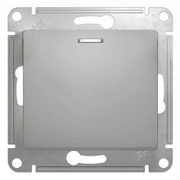 Выключатель 1-клавишный с подсветкой (сх.1А) 10АХ (алюминий) Glossa Systeme Electric. Вид 1