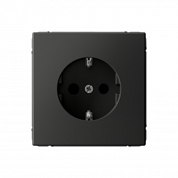 Розетка с заземл., со шторк., 16А, механизм (базальт) ARTGALLERY Systeme Electric. Вид 1