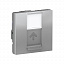 Розетка компьютерная,RJ45,одиночная, кат.6 STP,2 модуля (алюминий) Unica Modular  Schneider Electric. Вид 1.