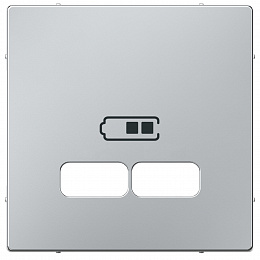 Центральная Накладка для USB Механизма 2,1а, sm (алюминий) Merten Schneider Electric. Вид 1