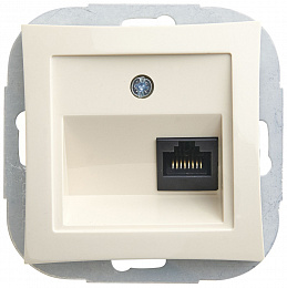 Розетка компьютерная RJ45 кат.5e, механизм (бежевый) Дуэт Schneider Electric. Вид 1