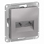 Розетка двойная компьютерная RJ45+RJ45, кат.5E, механизм (алюминий) Atlas Design Systeme Electric. Вид 1.