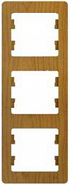 Рамка 3-постовая, вертикальная (дерево дуб) Glossa Systeme Electric. Вид 1