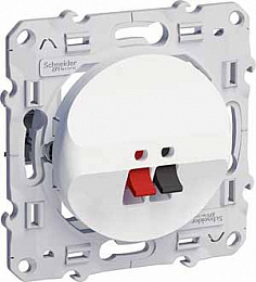 АудиоРозетка для подключения колонок (белый) Odace Schneider Electric. Вид 1
